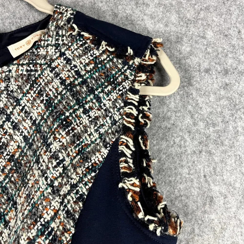 Tory Burch Tweed Pencil‎ Dress Women 10 Textured Academia Career Old Money NEW